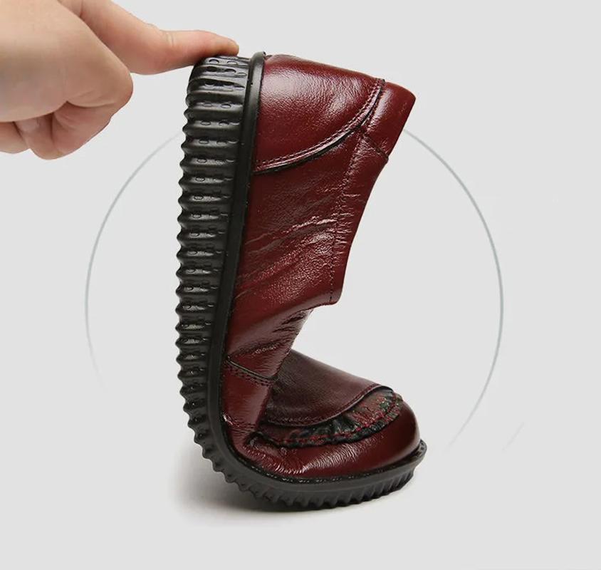 Винтажные туфли из натуральной кожи, женские балетки с цветочным принтом, черные женские ретро-лоферы, туфли на плоской подошве для пожилых людей, мягкие широкие мокасины