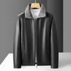 Fat Brother 2024 Winter Men's Thick Lapel Detachable Plush Leather Jacket - Middle-Aged Warm Cotton Outerwear
