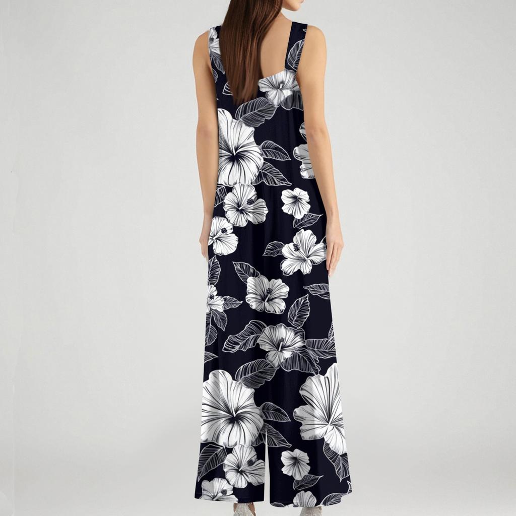 Женский комбинезон с принтом, повседневный свободный комбинезон