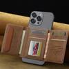 Бизнес-чехол с магнитным слотом для карт для функций Magsafe, чехол для телефона, держатель для карт, кошелек, роскошная ПУ-кожа, мужские тонкие кошельки, карман