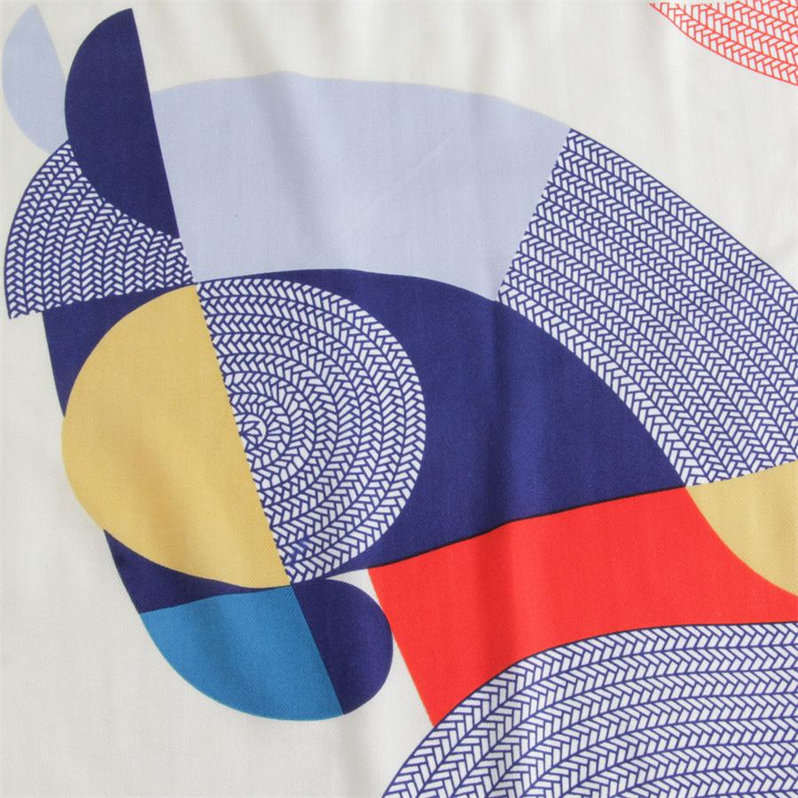 POBING Silk Cashmere Scarf Women Hand Rolled Horse Print Square Scarves Wraps Bandana Big Hijabs Female Foulard 135CM