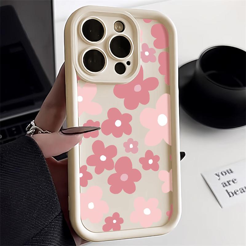 Чехол для телефона из жидкого силикона для iPhone 15 Pro Max Funda iPhone 11 13 14 12 XS X XR 7 8 Plus SE 15promax 16promax Flower Covers