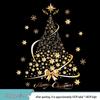 Golden Star Christmas Tree Glass Decal Sticker