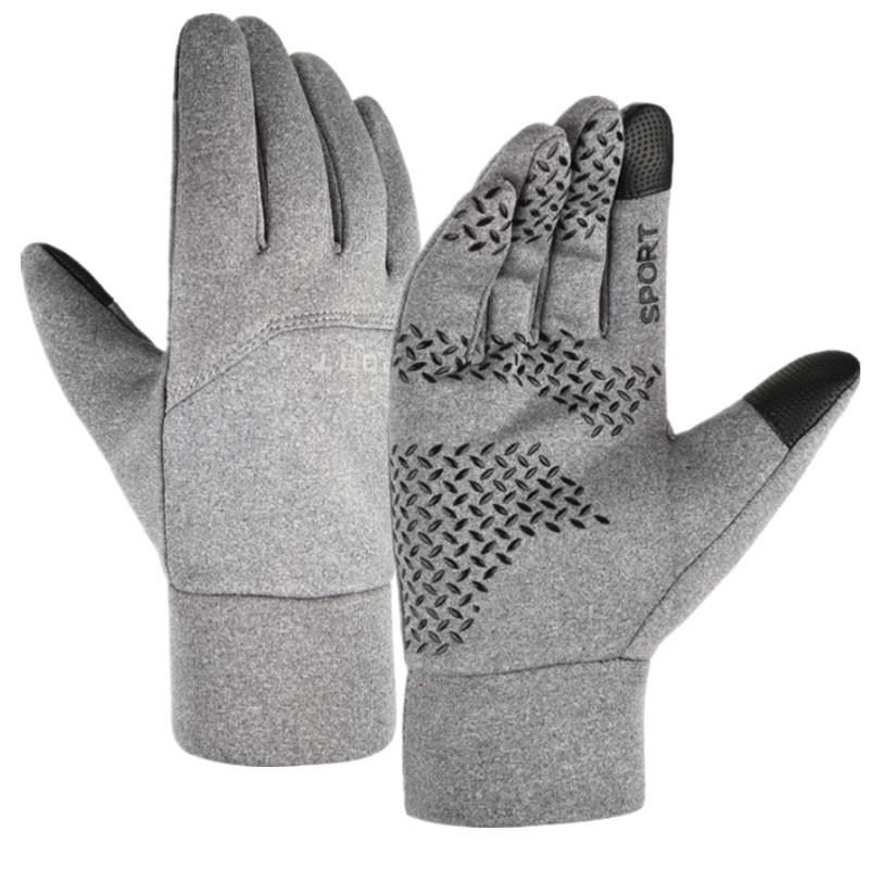 Велоперчатки Мужские зимние непромокаемые двухпалые спортивные с сенсорным экраном бархатные теплые для улицы рыбалки велоспорта теплые перчатки