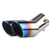Automobile Tail Dual Outlet Exhaust Tip Stainless Steel Slant Rolled Edge Auto Muffler Modified Universal Car Exterior Supplies