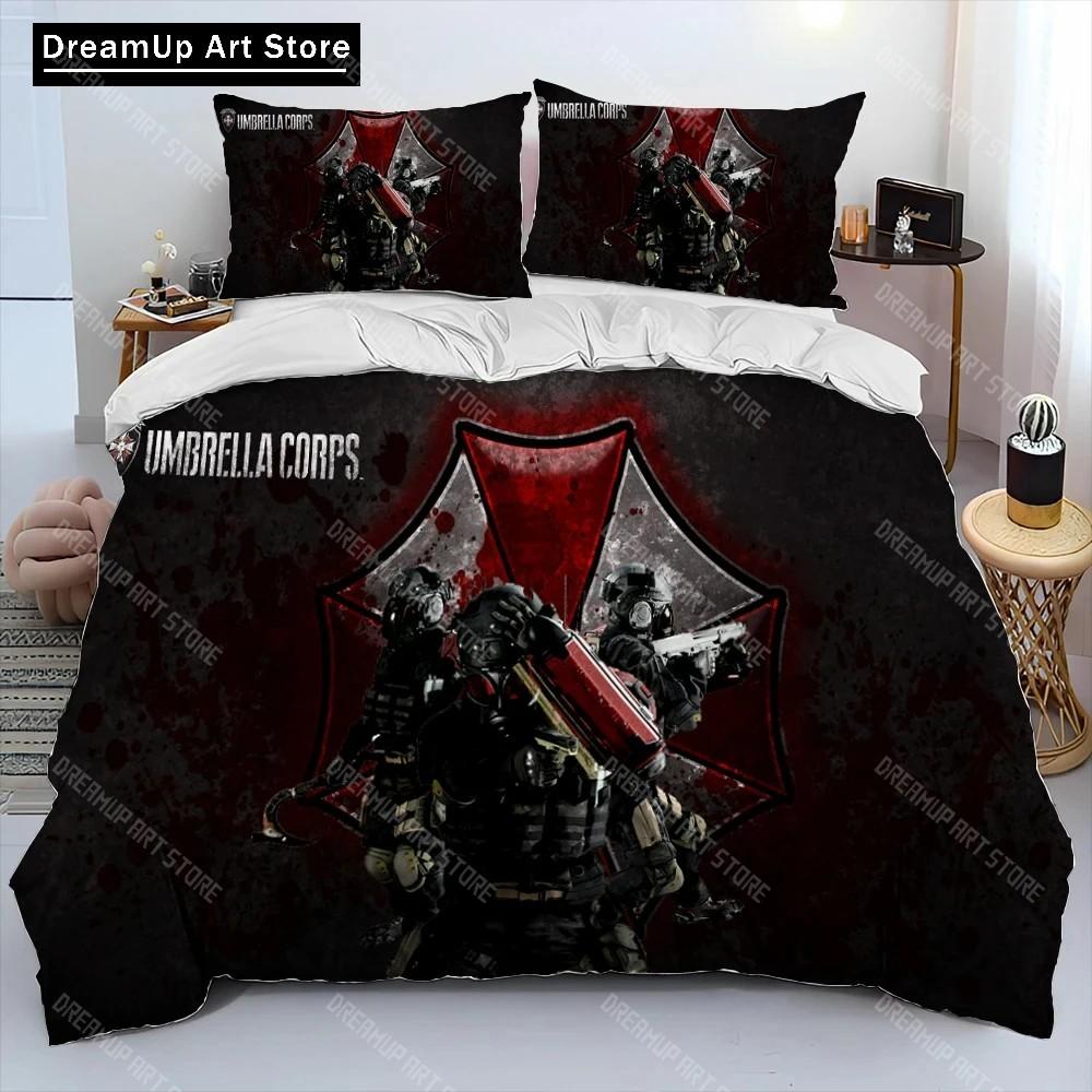 3D R-Resident Evil Games Gamer Comforter Постельное белье, пододеяльник, наволочка, размер king-size, комплект постельного белья для мальчиков