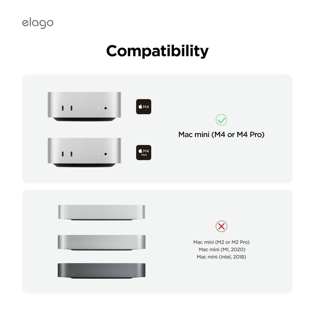 [elago] Чехол, совместимый с Mac mini M4 M4 Pro, конструкция с отводом тепла, пылезащитная крышка, гладкий силиконовый защитный чехол [Совместим с Macmini M4 M4
