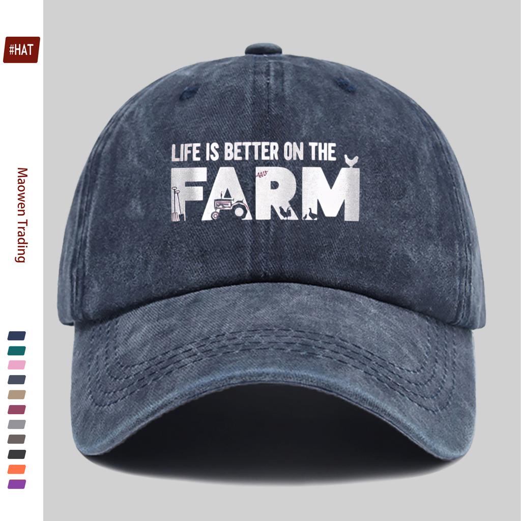 pc Letter Print Baseball Cap Sweet Style Decorative Papa Hat Truck Driver Sun Hat Washed Strap Adjustable Headwear Street S