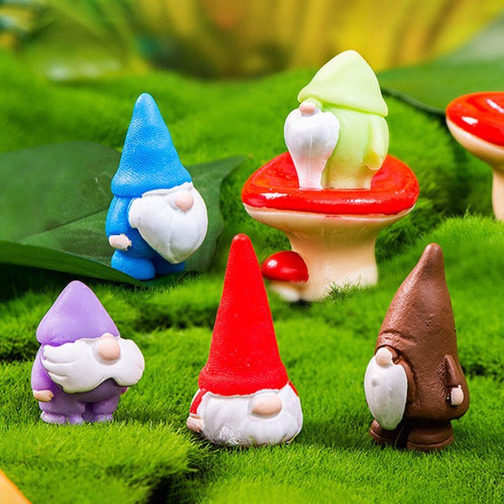 Resin Mini Gnome Figurines Mushroom Pumpkin Desktop Knick-knack Garden Elf  Easter Christmas