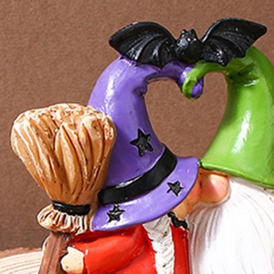 Пара гномов Орнамент Любовь Сердце Поцелуй Безликий Гном Статуэтка Смола