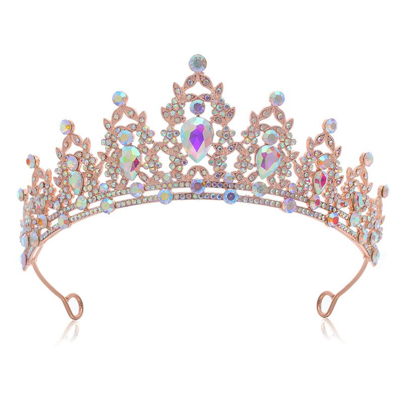 Благородный черный драгоценный камень сверкающий бриллиант свадебная тиара, сплав корона свадебная тиара, аксессуары для волос, банкет вечеринка, диск для волос тиара