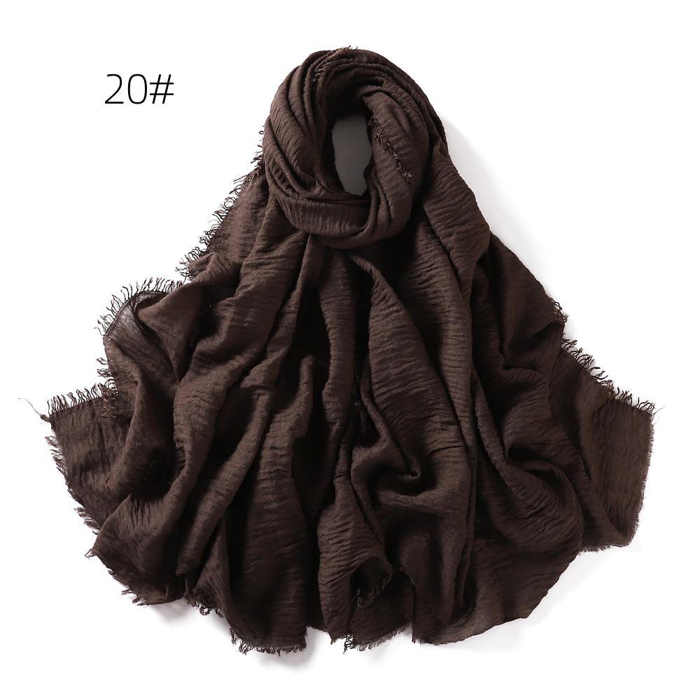 High-Quality Cotton Linen Gauze Scarf: Breathable, Encrypted Sunscreen, Four-Circle Fringe Shawl, Women's Malay Head Scarf