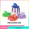 3D Printed Articulated Octopus – Poseable Tentacles Desk Toy, Eco-Friendly PLA Sculpture, Unique Gift for Kids & Adults
