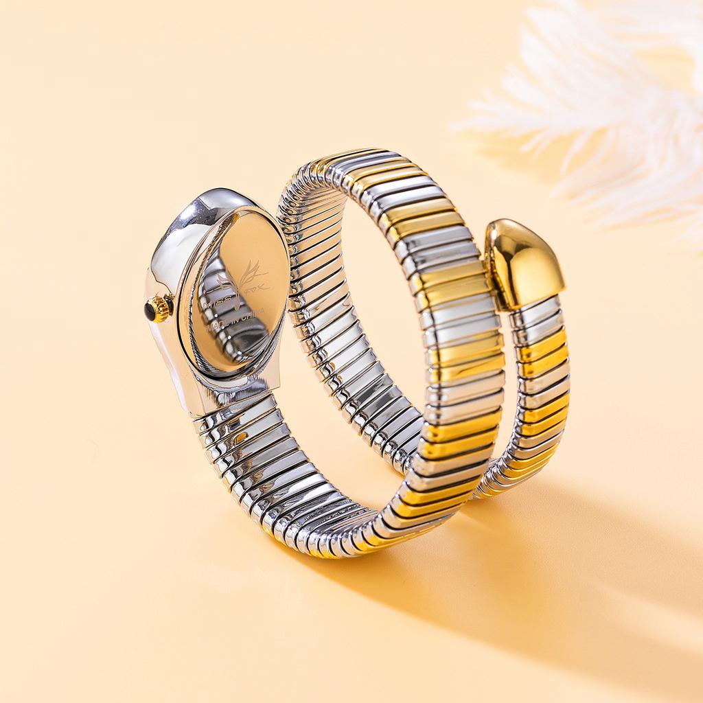 Классические часы в форме змеи для женщин, золотые, серебряные, масштабируемые, женские часы, блестящие, с бриллиантами, кварцевые, женские наручные часы