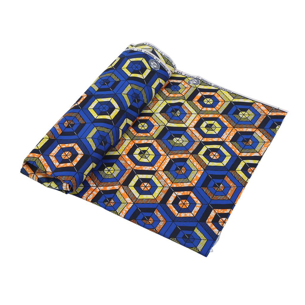 6 Yards African Polyester Wax Prints Fabric Various Colorful Patterns Geometric Pattern Polyester Farbic for DIY Dresses
