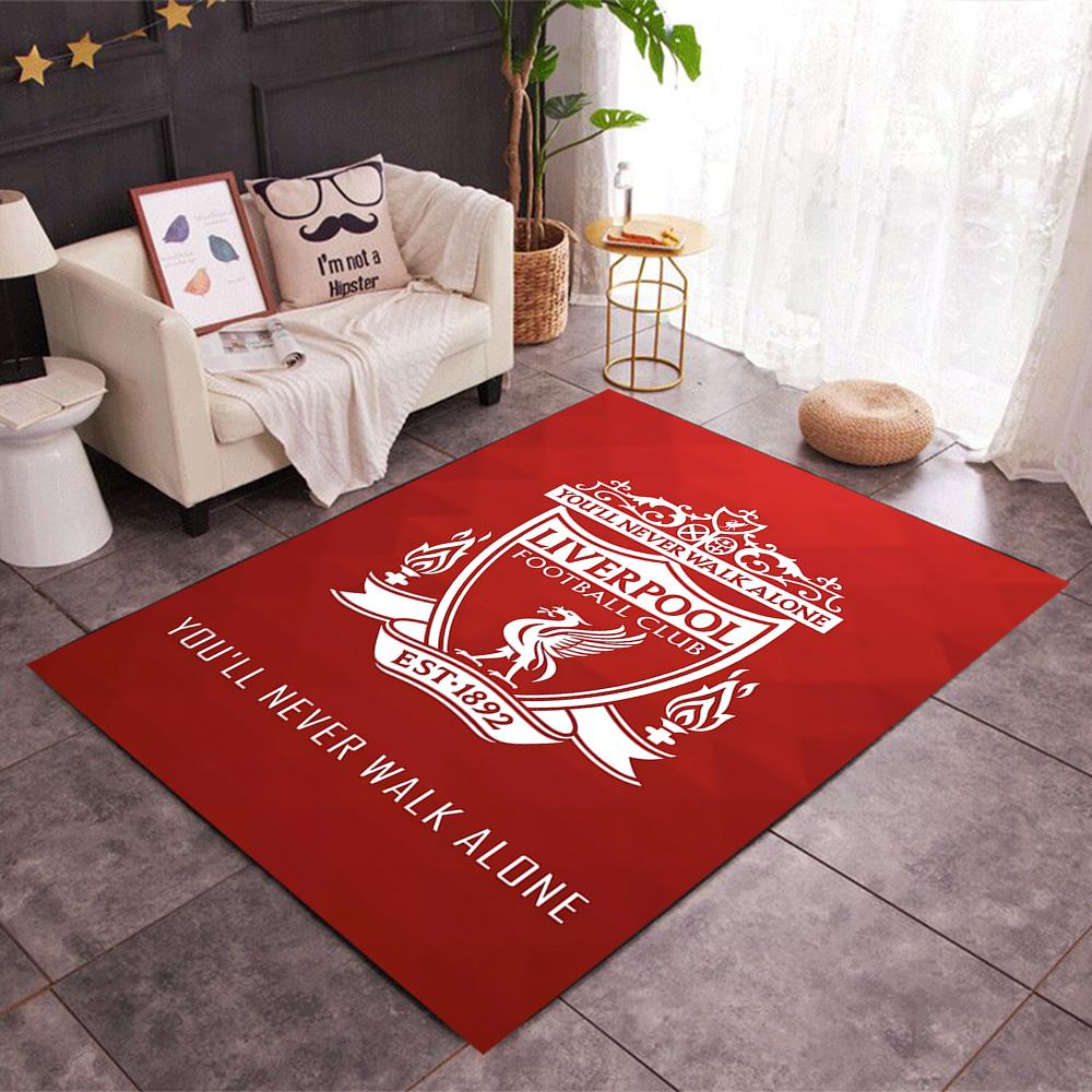 Never Walk Alone: Liverpool Fc Pride Area Rug Design for Living Rooms Decorate room Outdoor Game Room Anti-slip Rug Decorate Offices