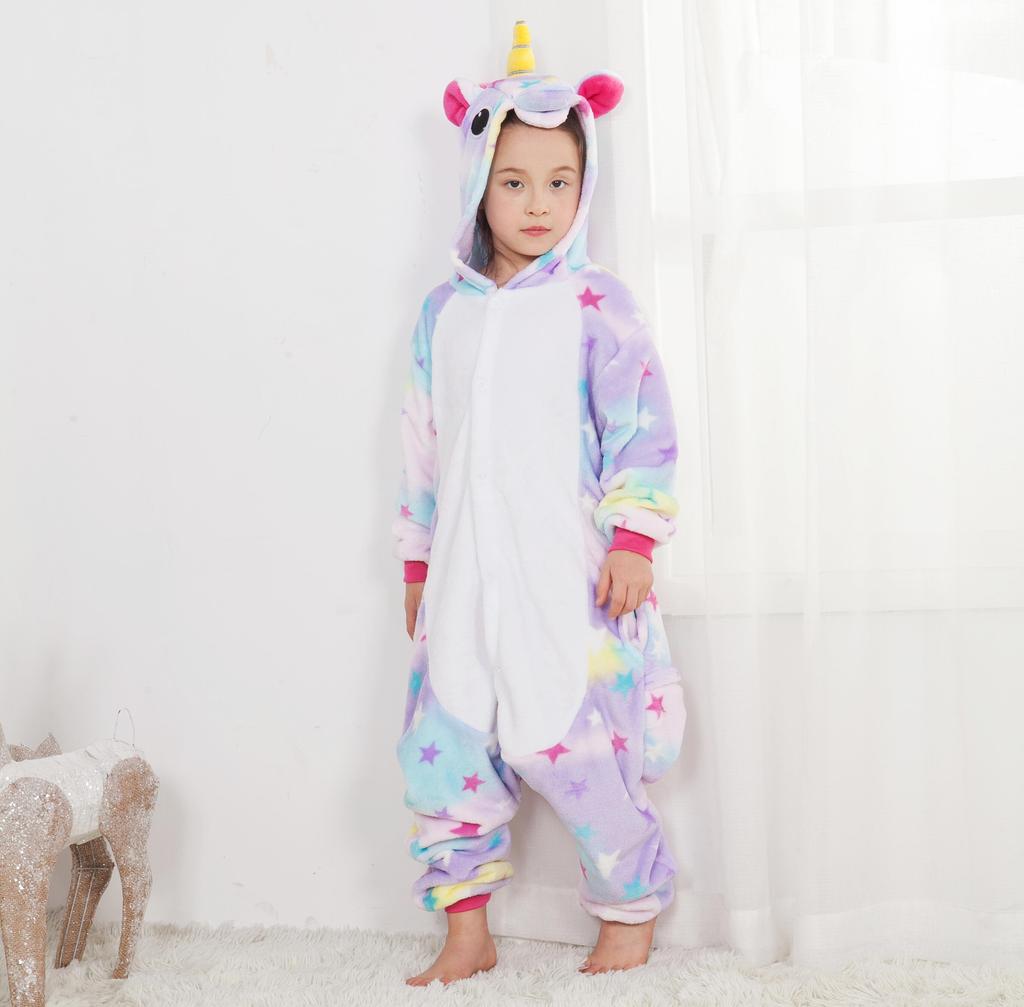 Girls Boys Cartoon Onesies Kids Children Cute Unicorn Animal Pajamas Kigurumi Cosplay Costumes For Christmas Halloween Party