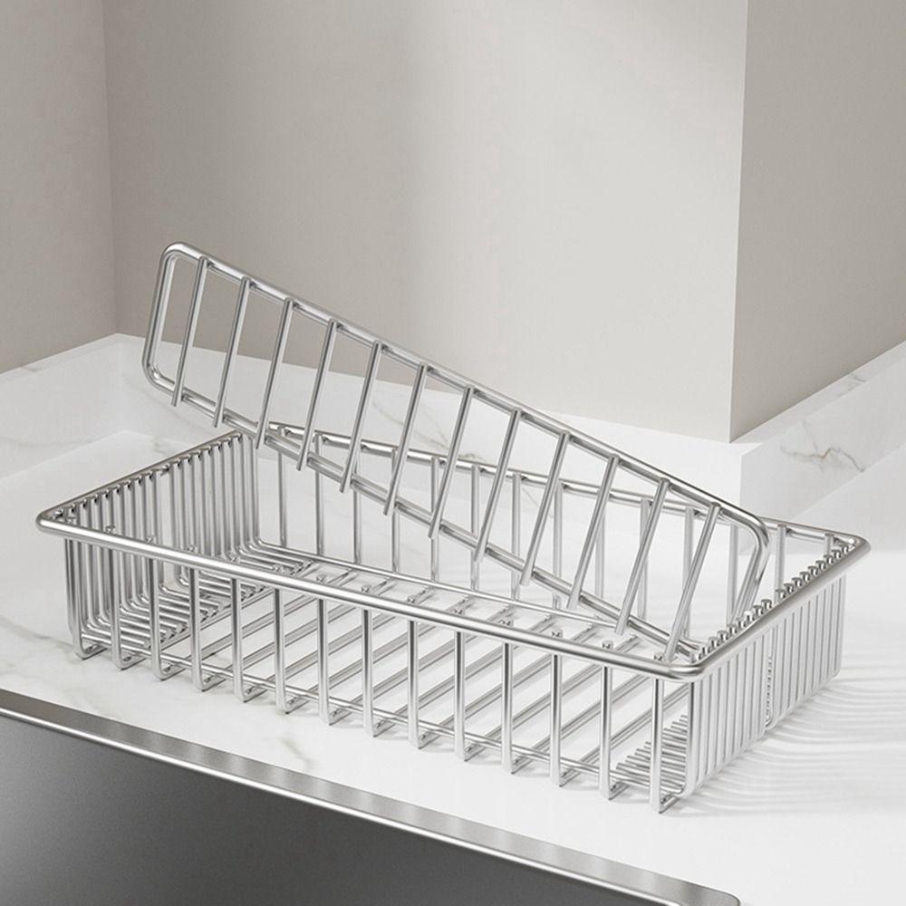 Silver Cutlery Drying Rack Large Capacity Cutlery Storage Basket  for Kitchen