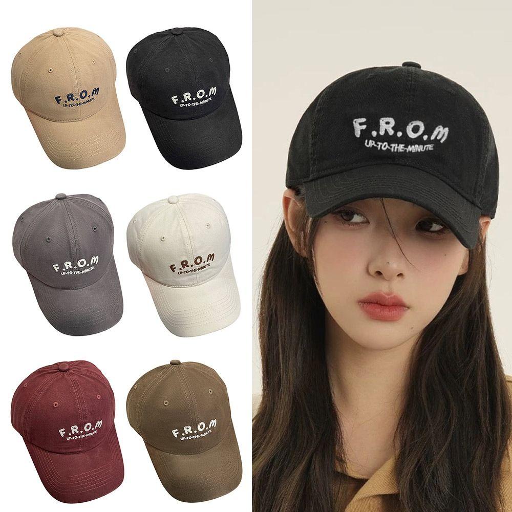 Embroidered Sun Hat Show Face Small Duck Tongue Cap Fashion Baseball Hat