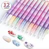 1/2 Sets 12 Colors Nail Art Pens DIY Gel Nail Art Acrylic Paint Markers Quick Dry Graffiti Dotting Point Liner Pens Nail Art Drawing Painting Tools
