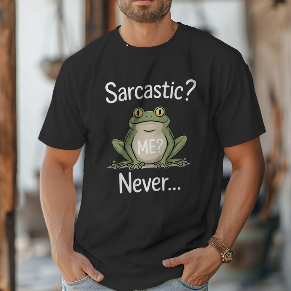 Unisexs Fun Frog Animal Tshirt Sarcastic Me Never Humorous Quotes Casual Unisex Y2k Tops Fashion Crewneck Male Tees