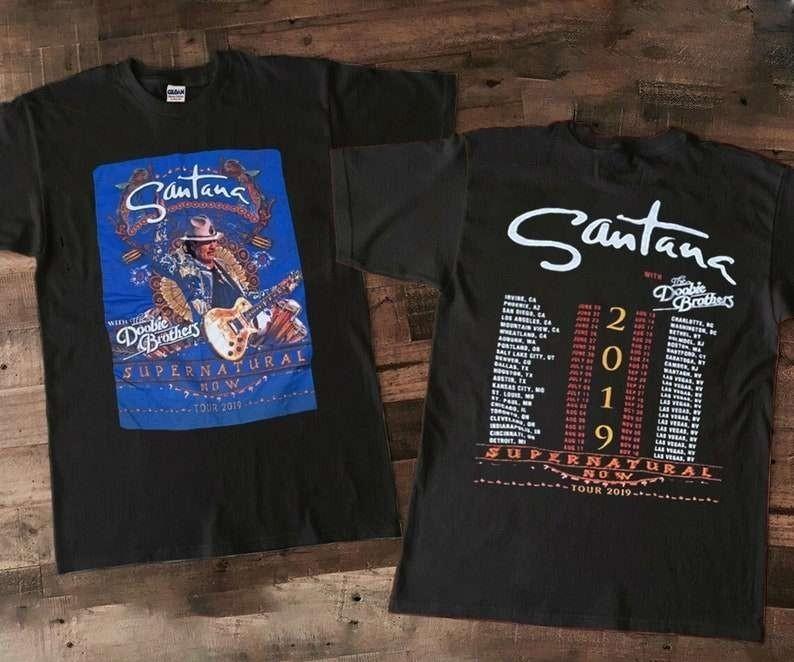 SANTANA 2019 Supernatural Now с Doobie Brothers Тур Черная Футболка Унисекс Футболка