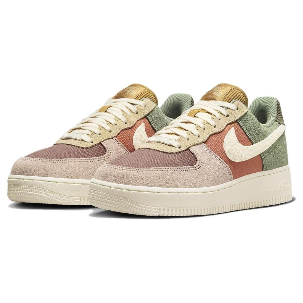 Nike Air Force 1 07 LX Oil Green Terra Blush Женские кроссовки Коричневый кунжут Бледно-слоновая кость FZ3782-386