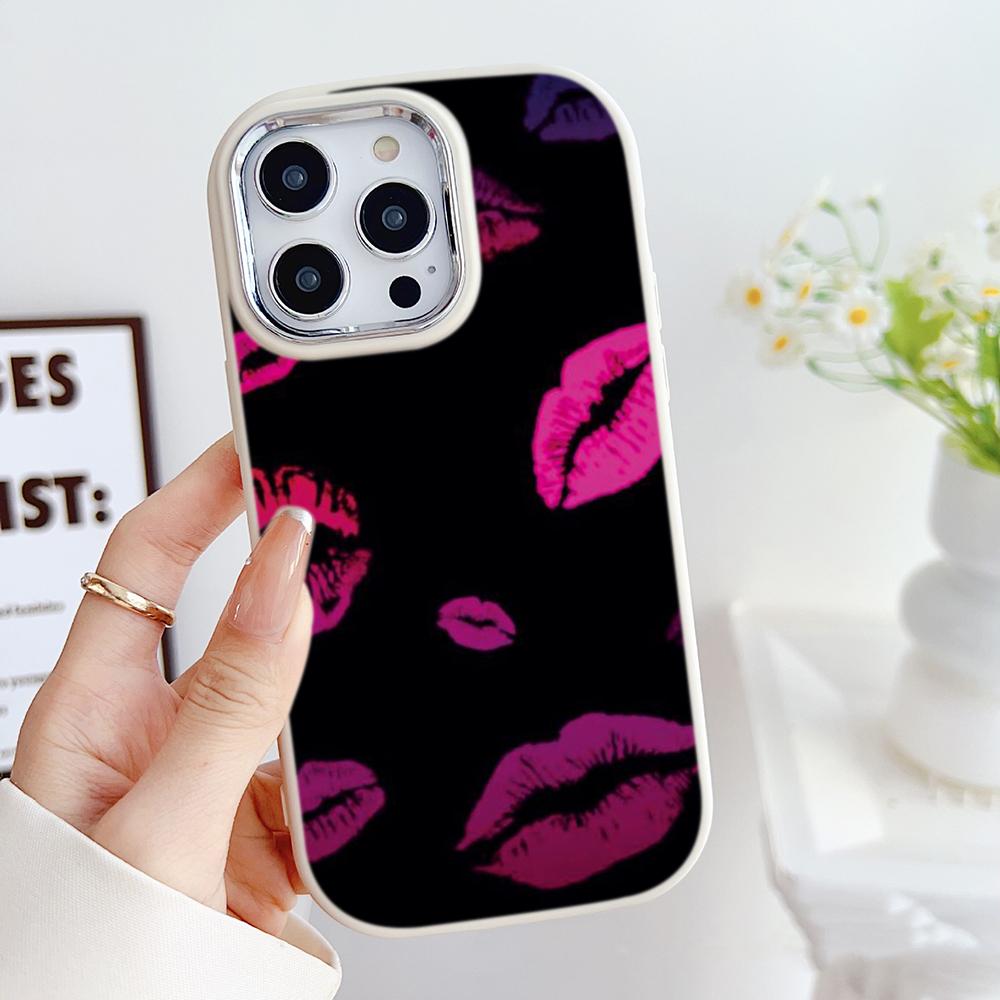 LZ19 Lips Kiss Art Soft Phone Case for Samsung S24 Ultra S23 Plus S21 FE A16 A54 A34 A05s A06 Infinix Hot 40 30i Lens Protection Shockproof Cover