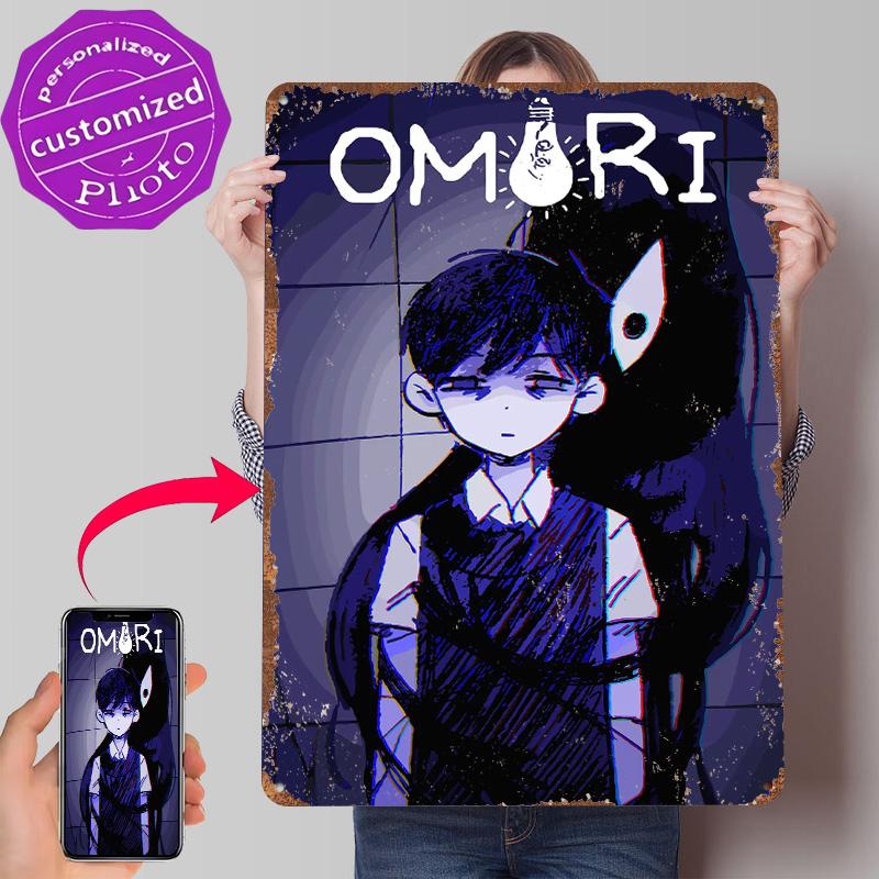 Omori Game Art Tinplate Poster Customized Wall Art Retro Vintage Metal Signs for Fans Office Decoration Gaming Custom Plate Home