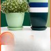 Маленький горшок для суккулентов из смолы в тонкую вертикальную полоску - Некерамический горшок для эхеверии для дома или балкона