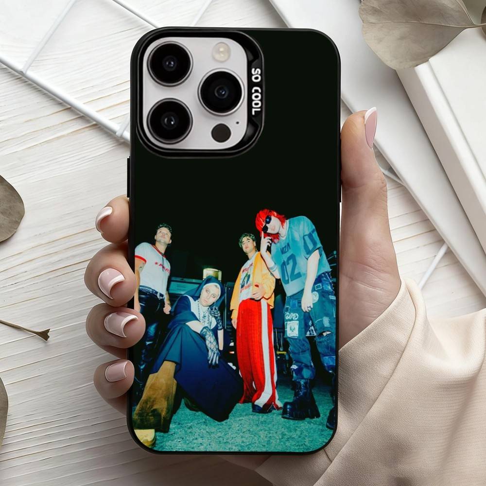 P-Popular Rock B-Band 5-5SOS Phone Case For iPhone17,16,15,14,13,12,11 Plus,Pro Max Black Candy Silver Plated Cover