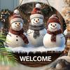 Wooden Christmas Sign with Snowman Pattern - Warm Winter Navidad Sign for Front Door Wall Hanging Decor - Ideal Christmas Gift