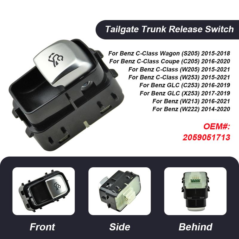A2059051713 2059051713 Tailgate Trunk Release Switch 2229055111 For 2015- Mercedes-Benz W205 S205 C205 GLC C253 X253