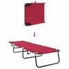 Folding Sun Lounger Red 188 x 57 x 86.5 cm Polyester