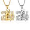 New Star Kobe Bryant No. 24 Commemorative Edition, Diamond-encrusted Necklace, Black Mamba Fashionable and Simple Personalized Pendant
