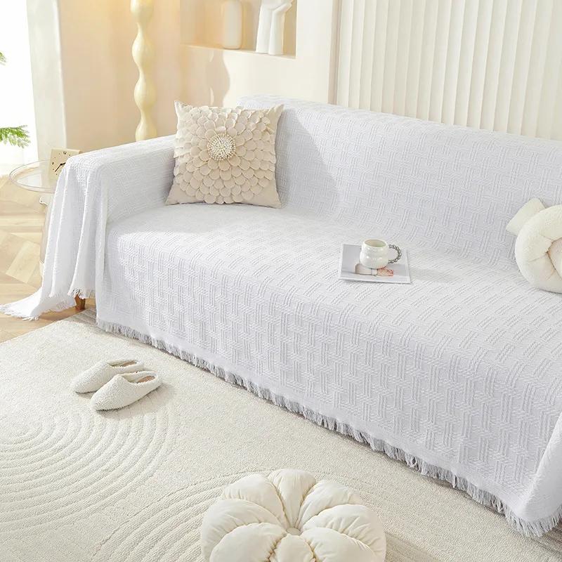 Простой однотонный ветрозащитный чехол для дивана, универсальное диванное полотенце на все четыре сезона, полный универсальный всеобъемлющий чехол для дивана