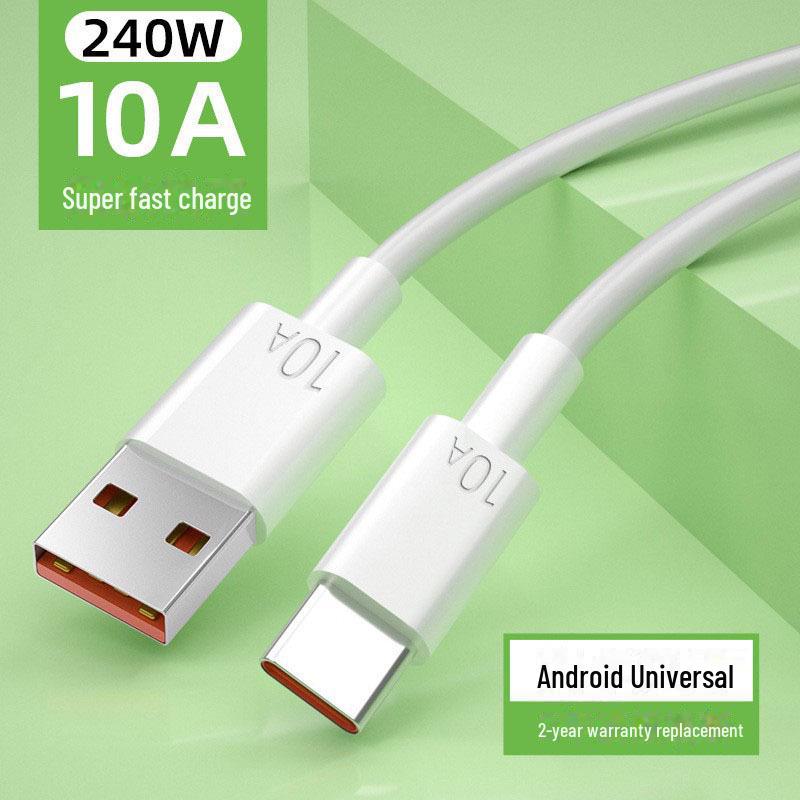 Type-C Fast Charge Android Devices with This Universal 6A Flash Charging Cable for Huawei, Oppo, Vivo, and More.