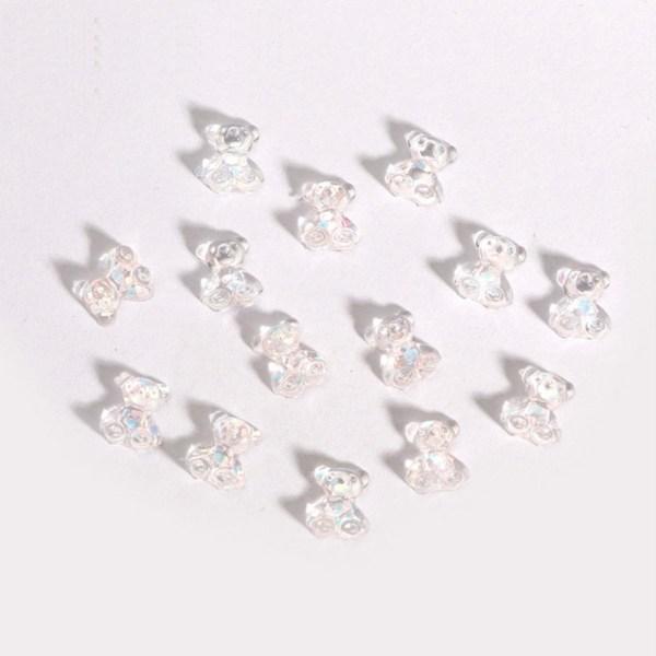 Alida Bear Nail Parts 30p, White, 1 Set