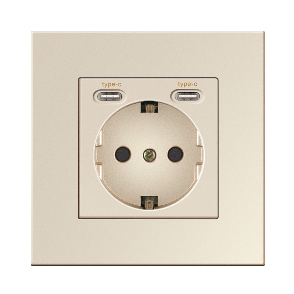 Быстрое зарядное устройство с европейской вилкой Пластиковая панель Порт для зарядки Доступен USB-разъем типа C Разъем питания