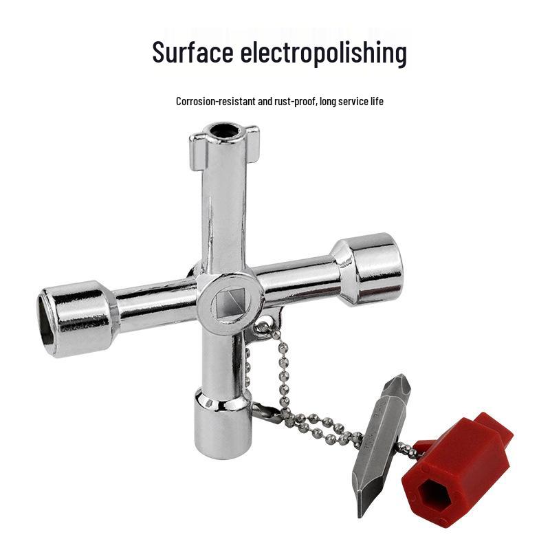 4-в-1 Треугольный Квадратный Ключ-Трещотка для Шкафов Управления Лифтом с Крышкой