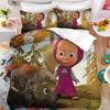 Мультяшный комплект постельного белья «Марта и Медведи» 3D-печать Пододеяльник Наволочка Размер Queen King Покрывало Для Детей и Взрослых