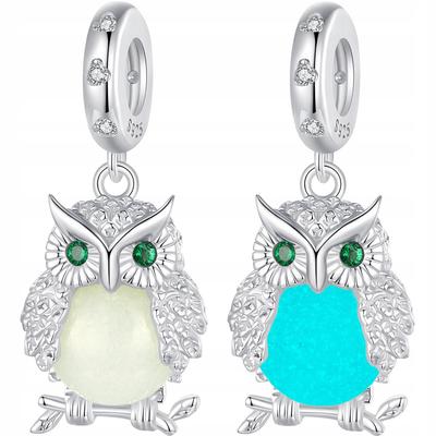 Charms Glowing Owl Fluo Pr 925 Pendant Bead Owl Wisdom