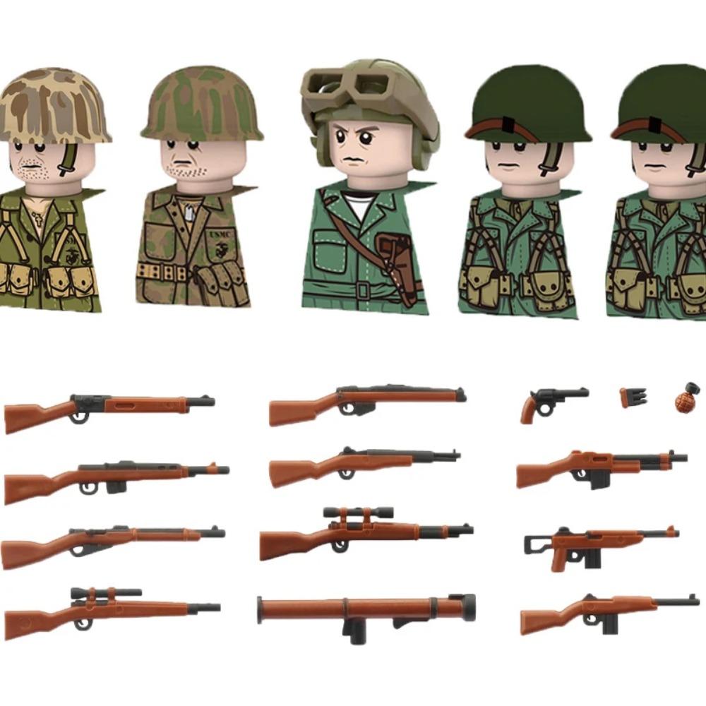 Детали солдат 101-й воздушно-десантной дивизии США, конструктор, офицер, армейский воин, пехота, военные аксессуары, оружие, кирпичики, игрушки GR03
