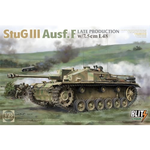 TAKOM 1/35 StuG III Ausf. F Late Model with 7.5cm L48 Gun Plastic Model Kit TKOB8015