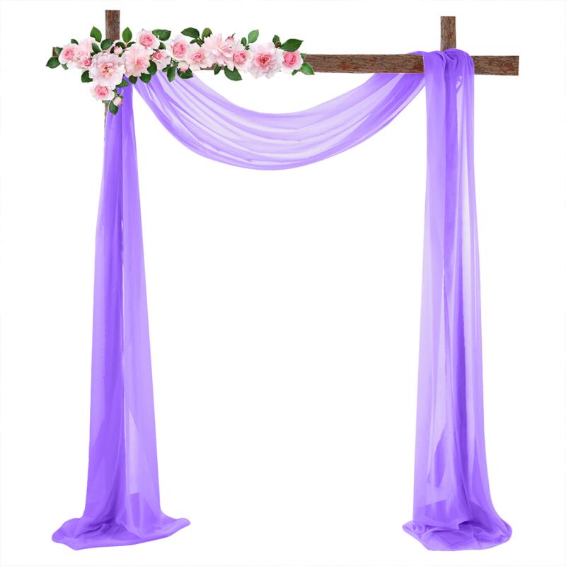 1pc/2pcs 70*550cm Elastic Chiffon Arch Drapery For Wedding Decoration Stage Background Cloth Gauze