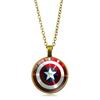 Captain America's Shield Time Women's Jewelry Men's and Women's Trendy Glass Clavicle Chain Jewelry Pendant Necklace