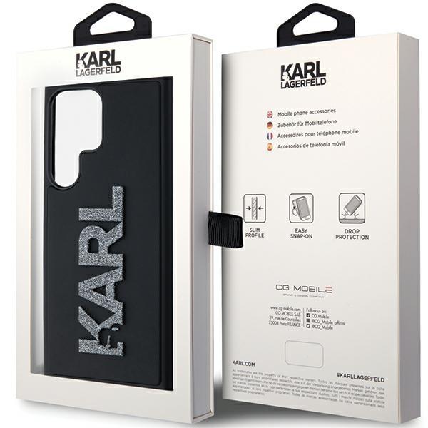 Karl Lagerfeld KLHCS23L3DMBKCK S23 Ultra S918 black/black hardcase 3D Rubber Glitter Logo