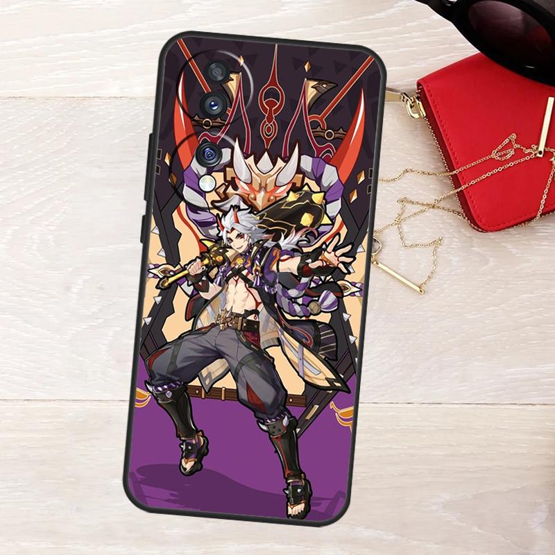 Чехол Genshin Impact Аратаки Итто для Honor 200 400 Pro 50 70 90 X9a X9b X9c X9d X8a X8b X8c Magic 7 Lite 5 6 8 Pro