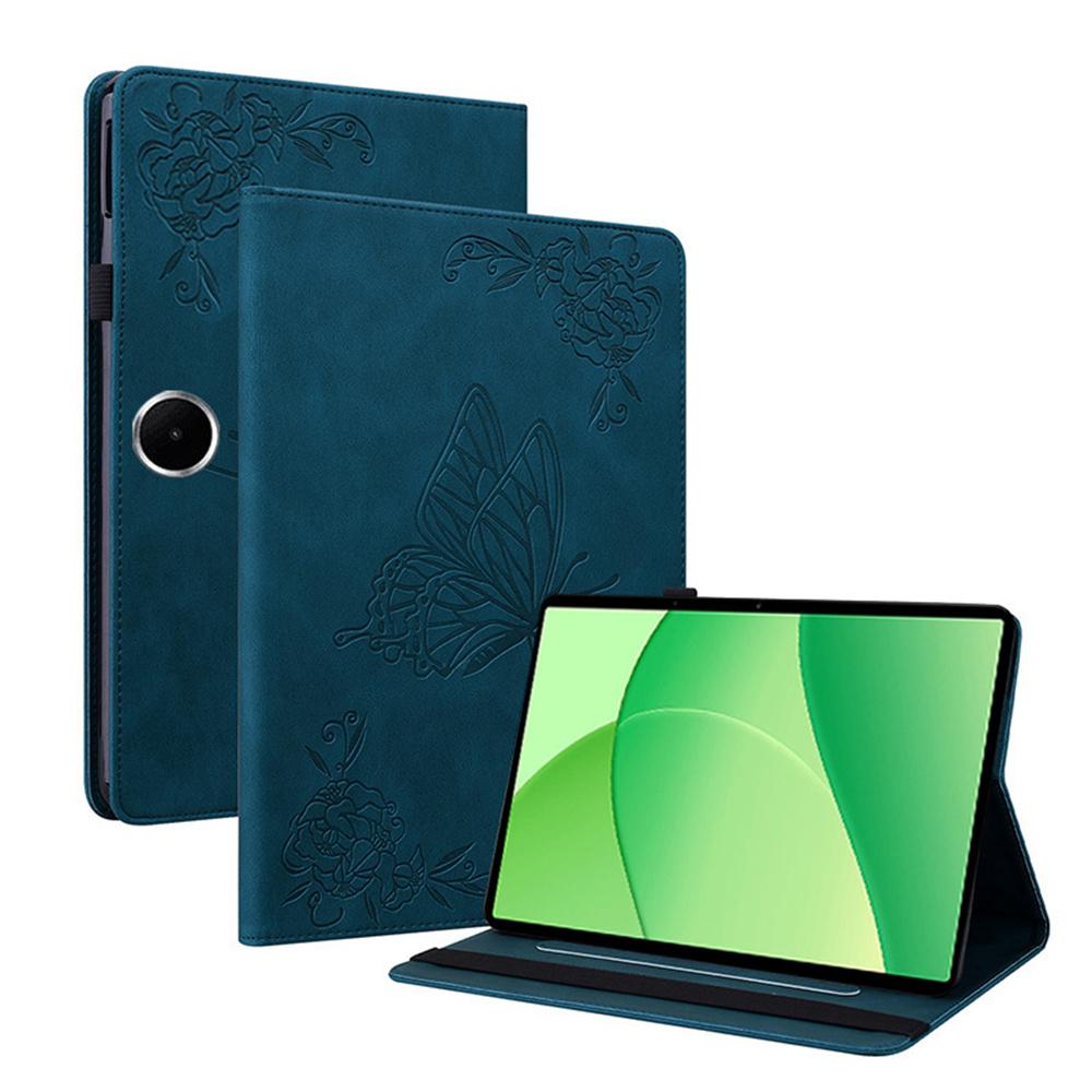 Для чехла Oppo Pad SE Чехол из искусственной кожи с оттиском бабочки и цветка, чехол для планшета с отделениями для карт