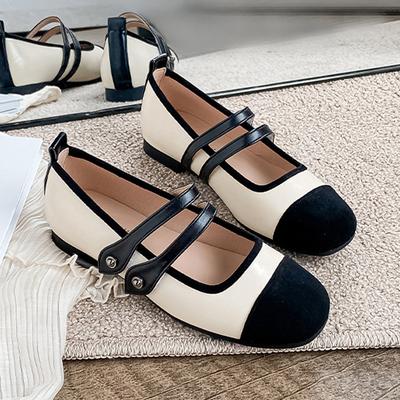 Модные Мэри Джейн на двойной липучке, 2025, женские, бежево-серебристые, комбинированные, балетки, для подружки невесты, с круглым носком, весенняя обувь для дам